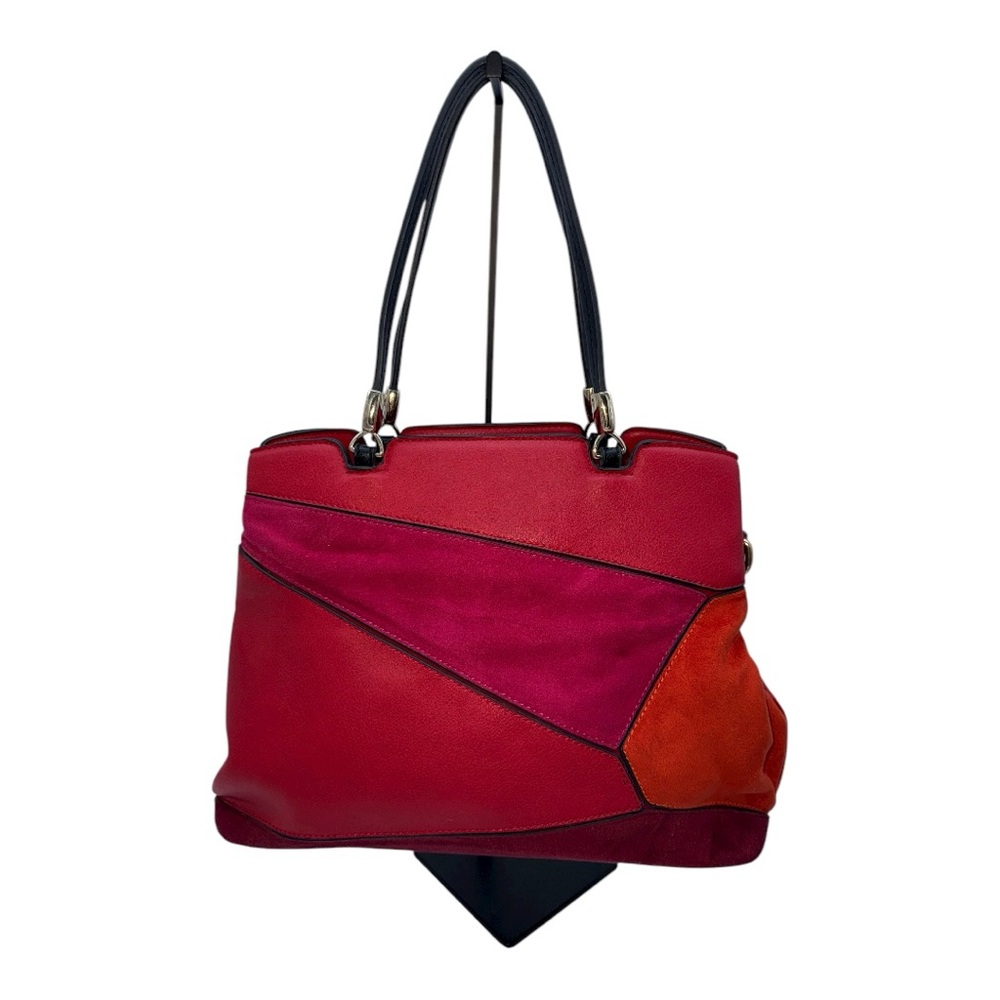VINTAGE Tri-Color Patchwork Shoulder Bag‎ LARGE SIZE